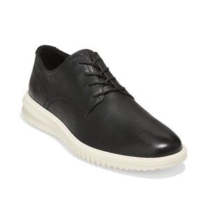 Cole Haan Black Leather Oxfords with White Sole